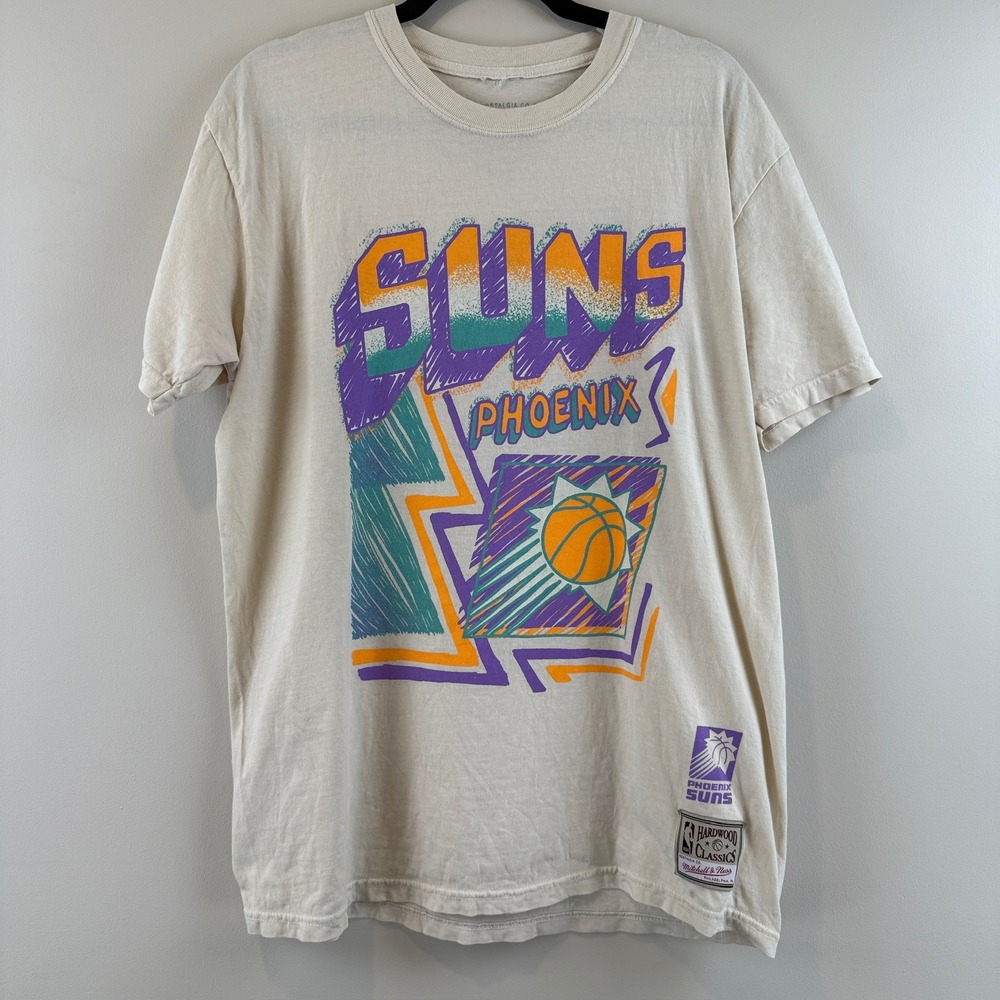 Mitchell & Ness T-Shirt Mens L Retro Phoenix Suns Hardwood Classics Graphic Tee